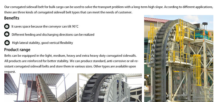 corrugated sidewall conveyor belt